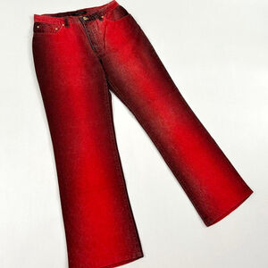 Roberto Cavalli red and black ombre jeans